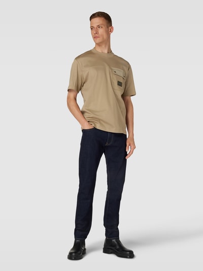 HUGO T-Shirt mit Brusttasche Modell 'Dayans' Camel 1