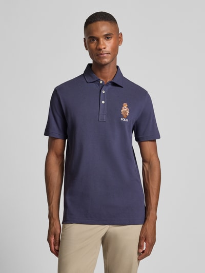 Polo Ralph Lauren Custom Slim Fit Poloshirt mit Stitching Rauchblau 4