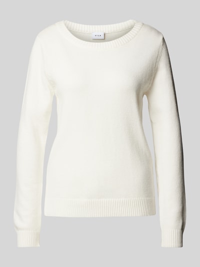 Vila Strickpullover mit Rundhalsausschnitt Modell 'Viril' Offwhite 2