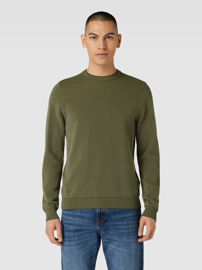 MAERZ Muenchen Stickpullover mit Rundhalsausschnitt Modell 'Ricecorn' Schilf Melange 4