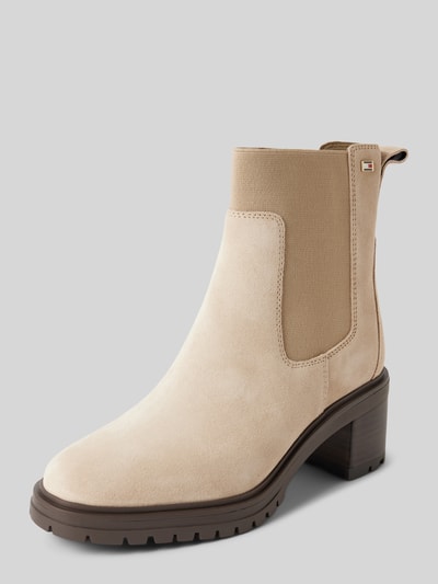 Tommy Hilfiger Lederboots mit Logo-Applikation Beige 1