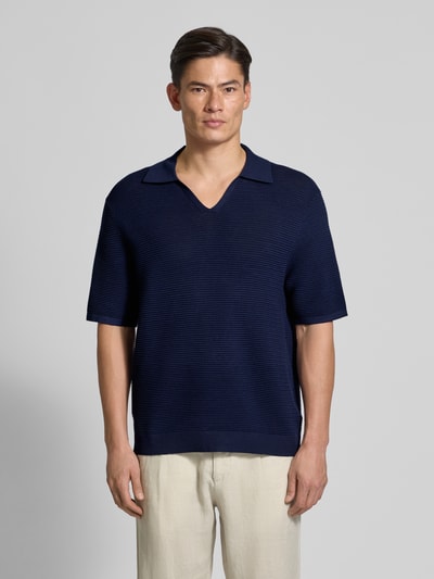 CK Calvin Klein Regular fit poloshirt met V-hals Marineblauw - 4