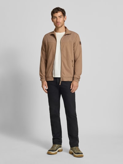 FIRE + ICE Regular Fit Sweatjacke mit Stehkragen Modell 'Dolan' Beige 1