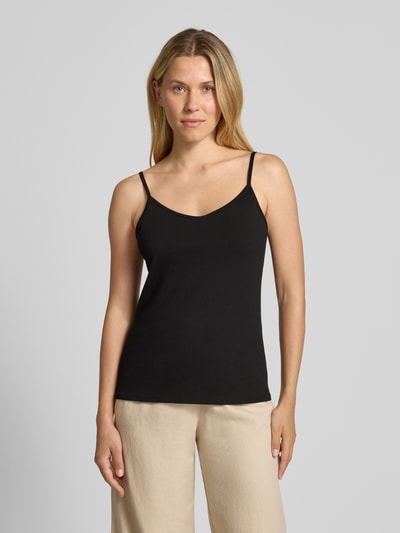 ZABAIONE Trägertop mit V-Ausschnitt Modell 'Ma44riee' Black 4