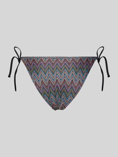 Produktfoto, Bikini-Slip mit seitlicher Schnürung Modell 'ADA' von Pieces, Optik:Allover-Muster, mehrfarbig, feine Webstruktur