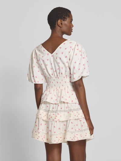 Neo Noir Slim fit blouse met V-hals, model 'Sapura fleuriel' Wit - 5