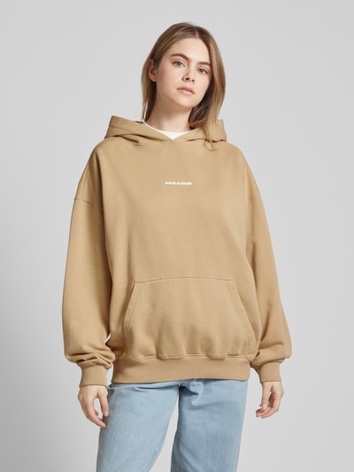 Pegador Oversized hoodie met labelprint Zand - 4