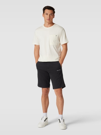 Marc O'Polo Sweatshorts met labeldetail, model 'terry' Zwart - 1