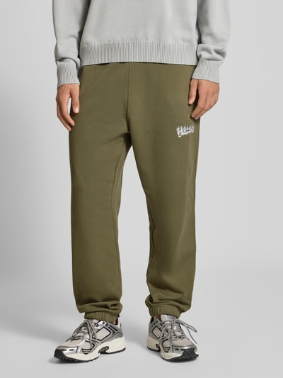 Hugo Blue Loose Fit Jogginghose aus reiner Baumwolle Modell 'NYROTRO' Oliv 4