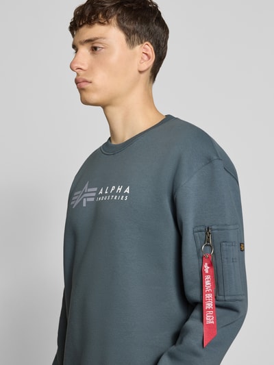 Alpha Industries Sweatshirt mit Label-Print Hellblau 3