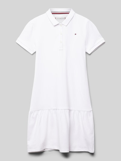 Tommy Hilfiger Teens Sukienka z wyhaftowanym logo model ‘ESSENTIAL’ Biały 1