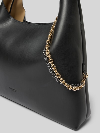 Seidenfelt Handtasche mit Label-Detail Modell 'LAINIO' Black 3