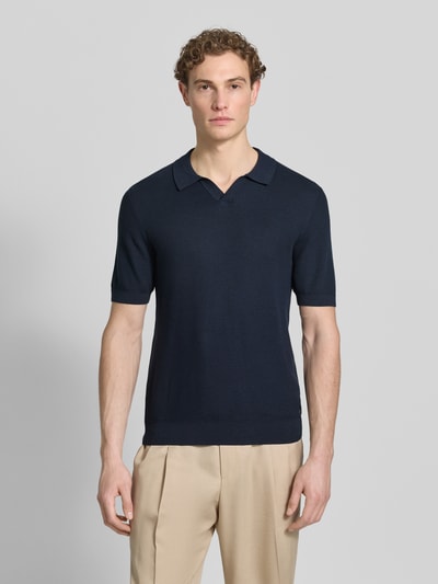 ROY ROBSON slim fit poloshirt met viscose Marineblauw - 4