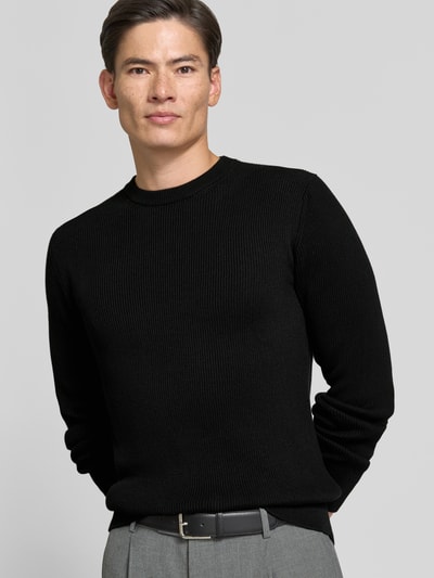 MCNEAL Regular Fit Strickpullover aus Baumwoll-Mix Black 3
