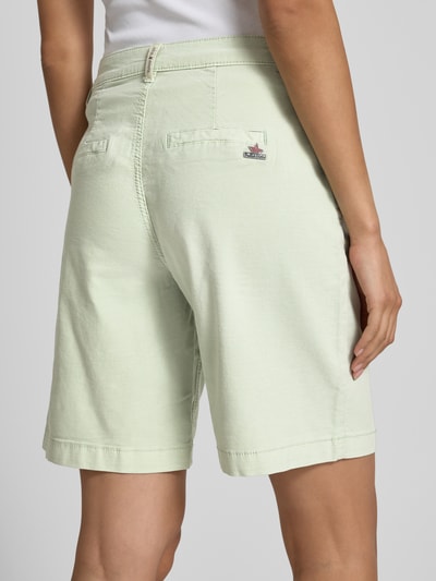 Buena Vista Wide leg korte chino's met steekzakken Rietgroen - 3