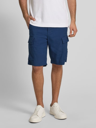 BOSS Orange Relaxed Fit Cargoshorts aus Leinen-Mix Modell 'Sisla' Royal 4