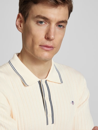 Gant Slim Fit Poloshirt mit Label-Stitching Offwhite 3