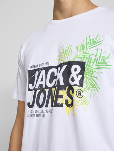 Jack & Jones T-Shirt mit Label-Print Modell 'JAXON' Weiss 3