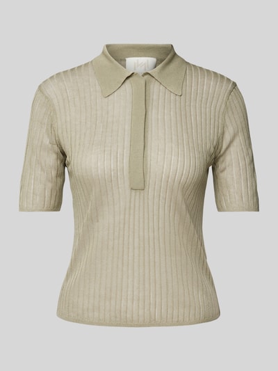 Marella Strickshirt mit Strukturmuster Modell 'TORBOLE' Khaki 2