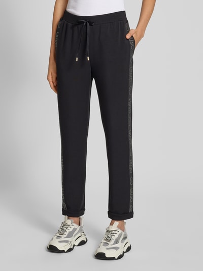 LIU JO SPORT Sweatpants mit Galonstreifen und Ziersteinbesatz Black 4