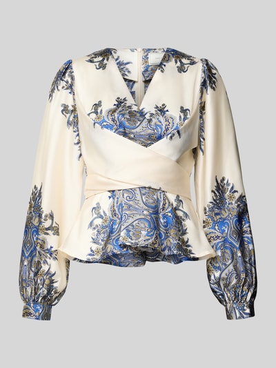 Neo Noir Blusenshirt mit V-Ausschnitt Modell 'RISTA' Blau 2