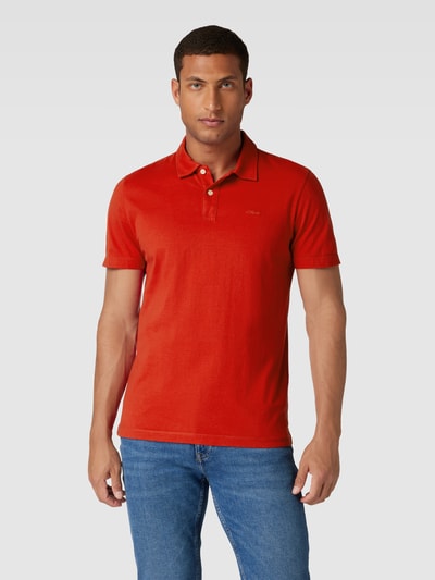 s.Oliver RED LABEL Poloshirt aus Baumwolle mit Label-Detail Rot 4