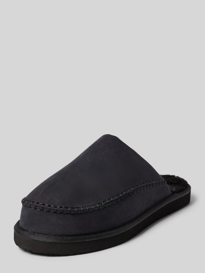 Jack & Jones Huisschoenen met voering van imitatiebont, model 'MANOR MOC MULE' Zwart - 1
