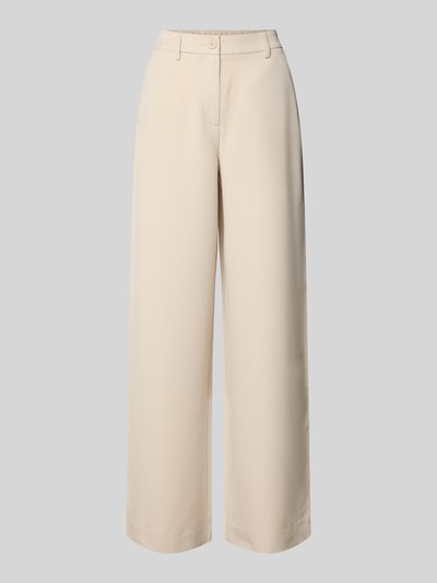 Produktfoto, Weite Damen HOSE von Pieces, Modell 'KAMIL', Optik: Unifarben, Passform: Wide Leg, elastischer Bund, Gürtelschlaufen, seitliche Eingrifftaschen, angedeutete Gesäßtaschen, Knopf und verdeckter Reißverschluss.