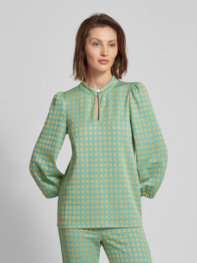 Be Pure Dutch Blusenshirt aus Viskose-Mix mit grafischem Muster Mint 4