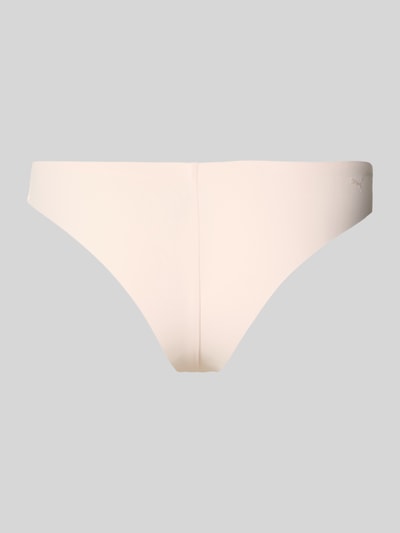 Produktfoto, Slip mit Logo und elastischem Bund von PUMA, jasny beż, gładka faktura, dopasowany fason, elastyczny pas, logo, materiał z domieszką stretchu