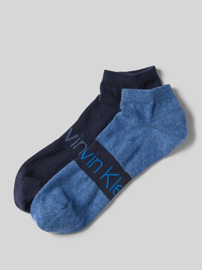 CK Calvin Klein Socken mit Label-Print im 2er-Pack Blau Melange 1