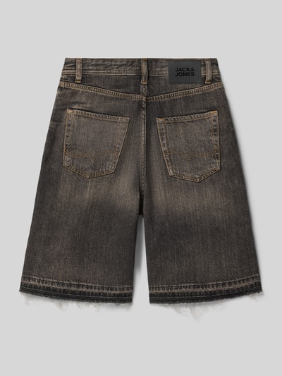 Productfoto, korte jeans van puur katoen in regular fit met franjes, steekzakken, model 'IRON' van Jack & Jones, maat 140, binnenbeenlengte 21 cm