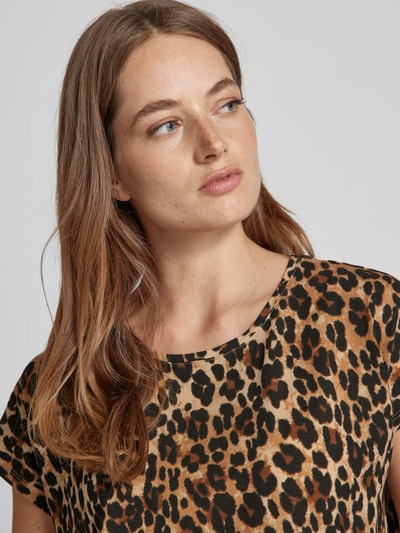 Vero Moda T-Shirt mit Animal-Print Modell 'AVA' Schoko 3