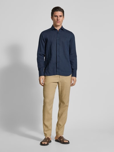 Tommy Hilfiger Loose fit stoffen broek van linnenmix, model 'HARLEM' Kaki - 1