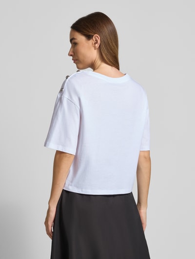 ARMANI EXCHANGE T-shirt met labelprint en sierknopen Wit - 5