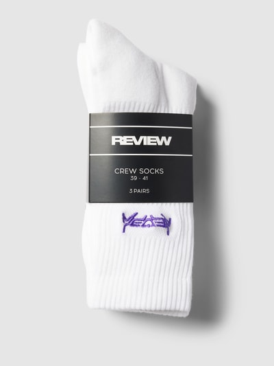 Review Sokken met labelprint in een set van 3 paar Wit - 3