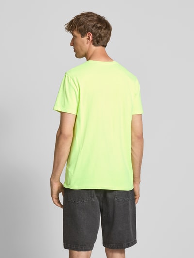 Superdry T-shirt z detalem z logo Neonowy żółty 5