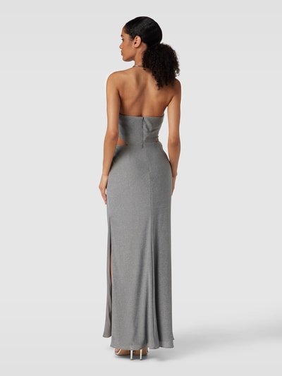 Unique Abendkleid mit Neckholder Silber 5