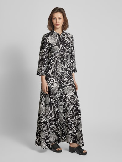 Object Maxikleid mit Allover-Print Modell 'Jessa' Black 1