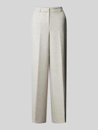 Selected Femme Wide leg stoffen broek met persplooien, model 'RITA-PAXA' Beige gemêleerd - 1