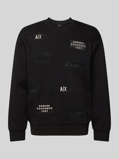 ARMANI EXCHANGE Sweatshirt met labelpatches Zwart - 2