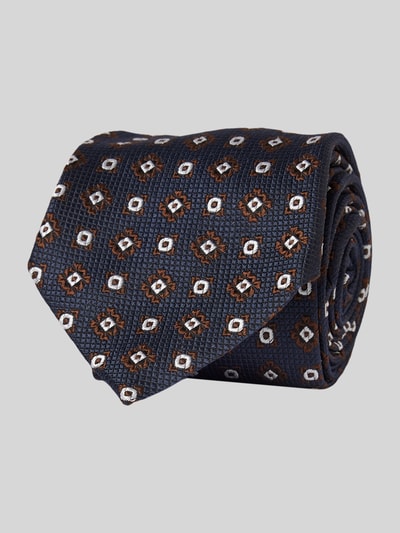 altea Seidenkrawatte mit Strukturmuster Modell 'Ticino' Marine 1