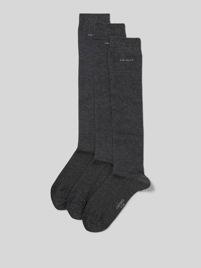 camano Kniestrümpfe mit Label-Detail im 3er-Pack Anthrazit 1
