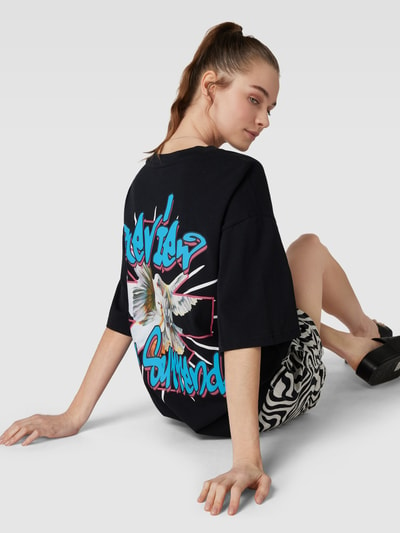 Review Oversized T-shirt met HOLY-print Zwart - 3