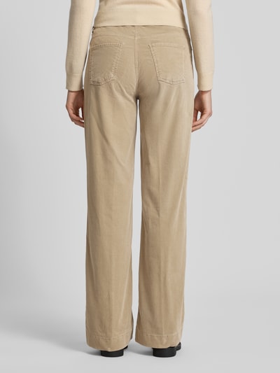 MAC Corduroy broek met wijde pijpen en steekzakken Zand - 5