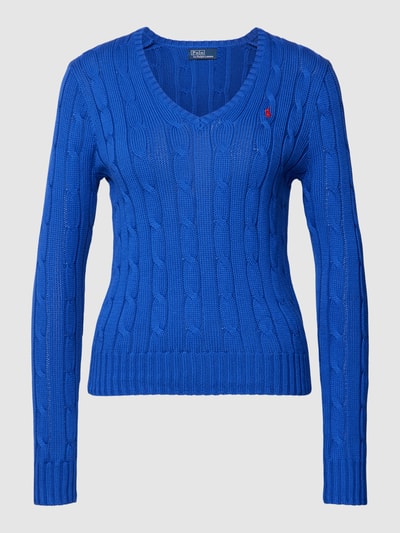 Polo Ralph Lauren Sweter z dzianiny z wzorem warkocza Królewski niebieski 2