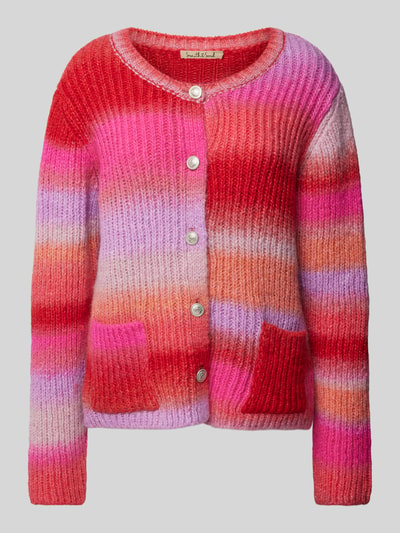 Smith and Soul Strickjacke mit Knopfleiste Pink Melange 1