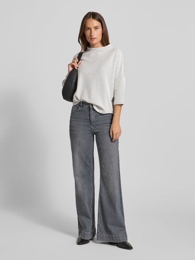 Someday T-shirt met viscose, model 'Keromy' Lichtgrijs gemêleerd - 1