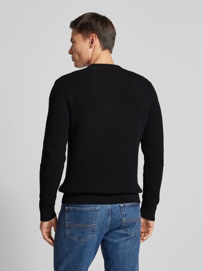 Jack & Jones Premium Sweter z dzianiny z prążkowanymi wykończeniami model ‘VIGGO’ Czarny 5