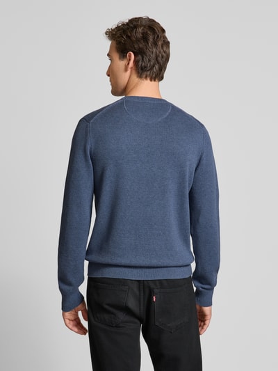 s.Oliver RED LABEL Regular Fit Strickpullover aus reiner Baumwolle mit Label-Stitching Bleu 5